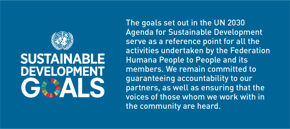The activities of Humana People to People are aligned with the UN 2030 Agenda