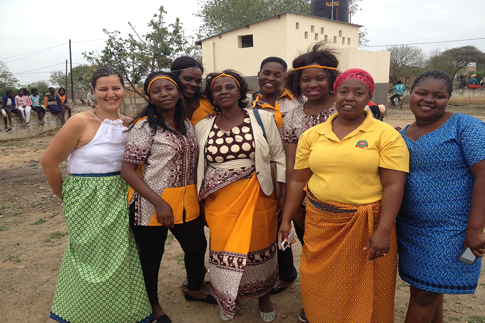 Andrea celebrating with local teachers the National Day of Teachers