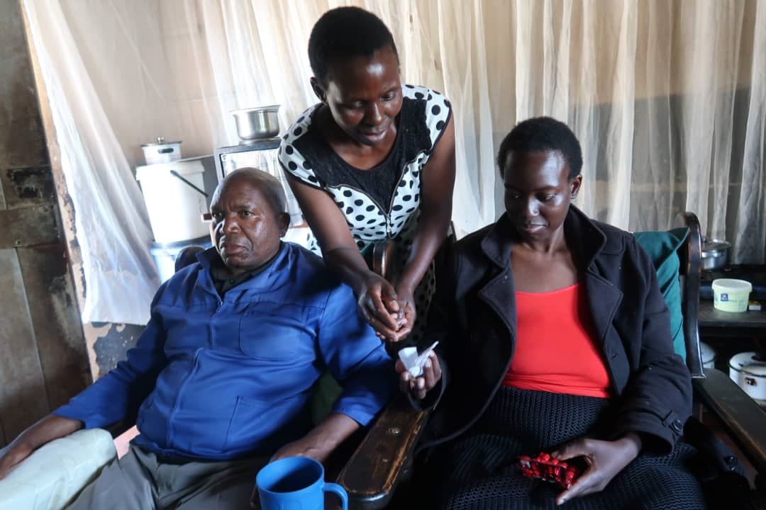TB patient taking medication