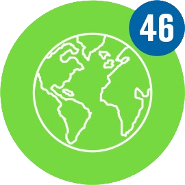 46 countries across 5 continents
